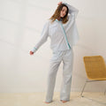 Airy Cotton Piped Wide Leg Pant