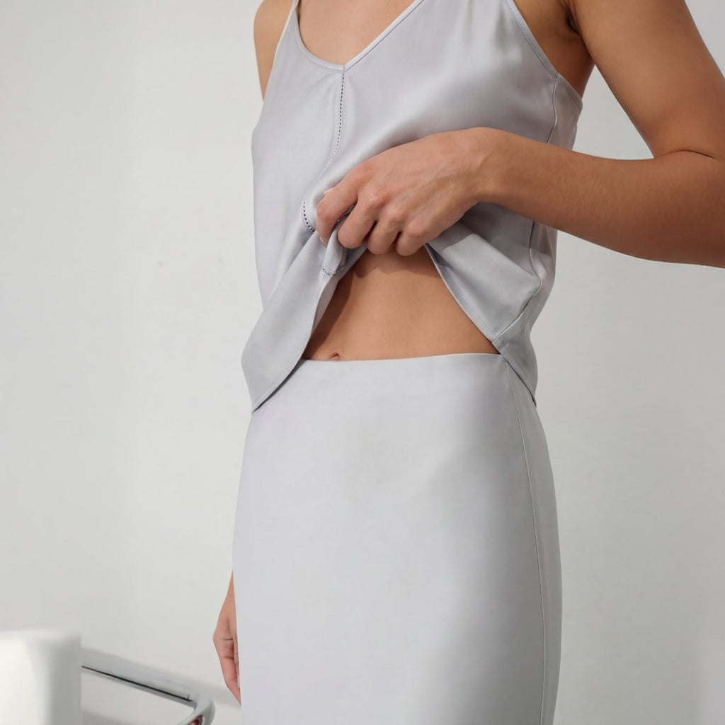 Washable Silk Maxi Bias Skirt
