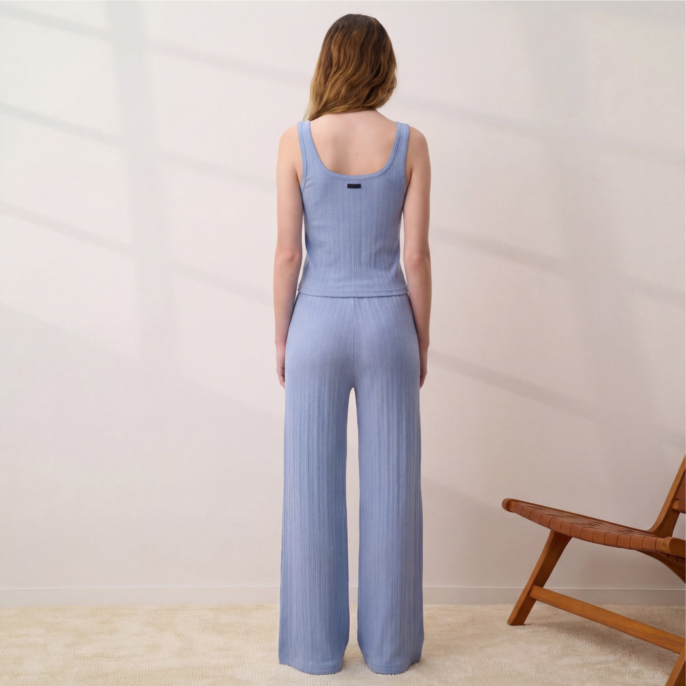 Pointelle Wide Leg Pant
