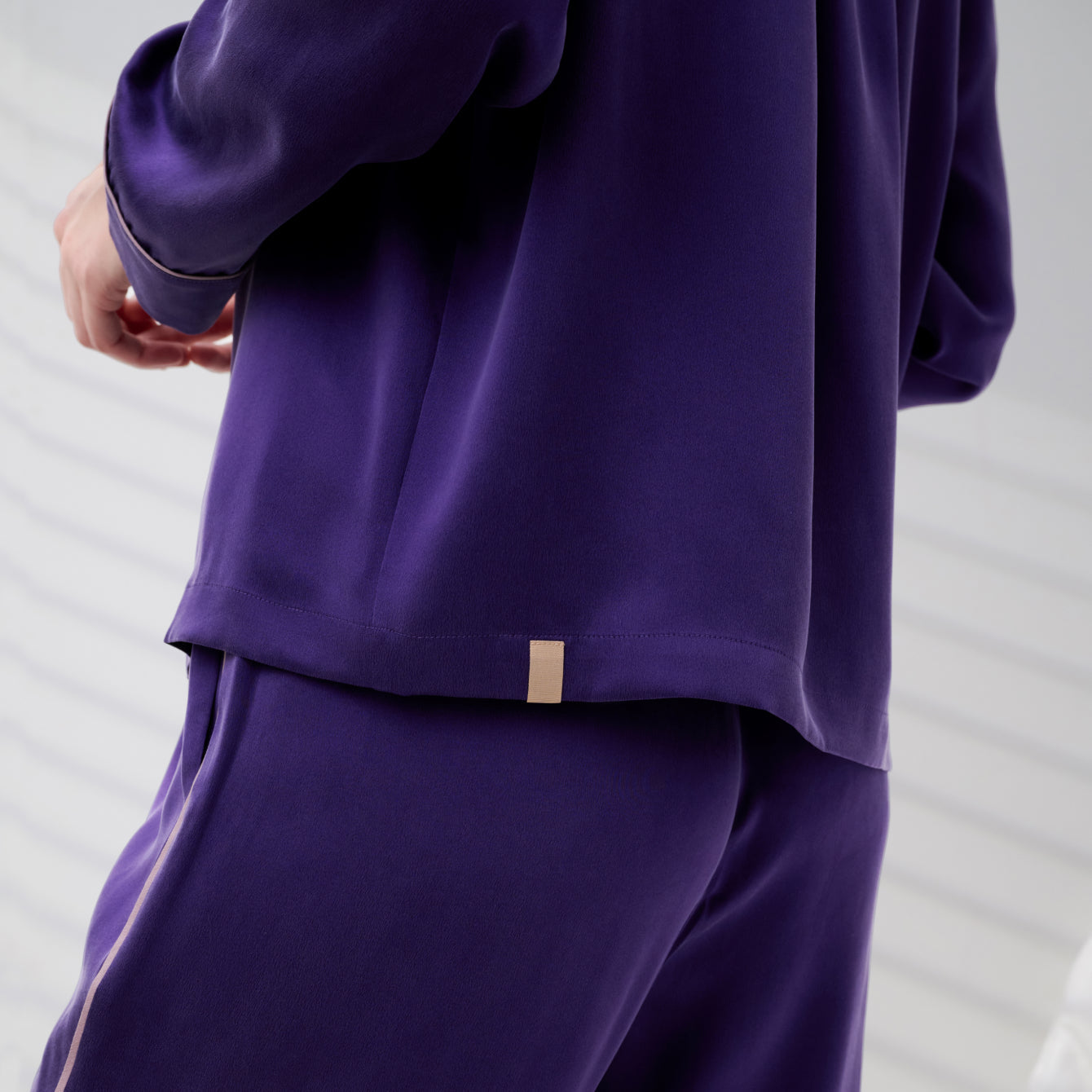 Washable Silk Long Sleeve Pant Set