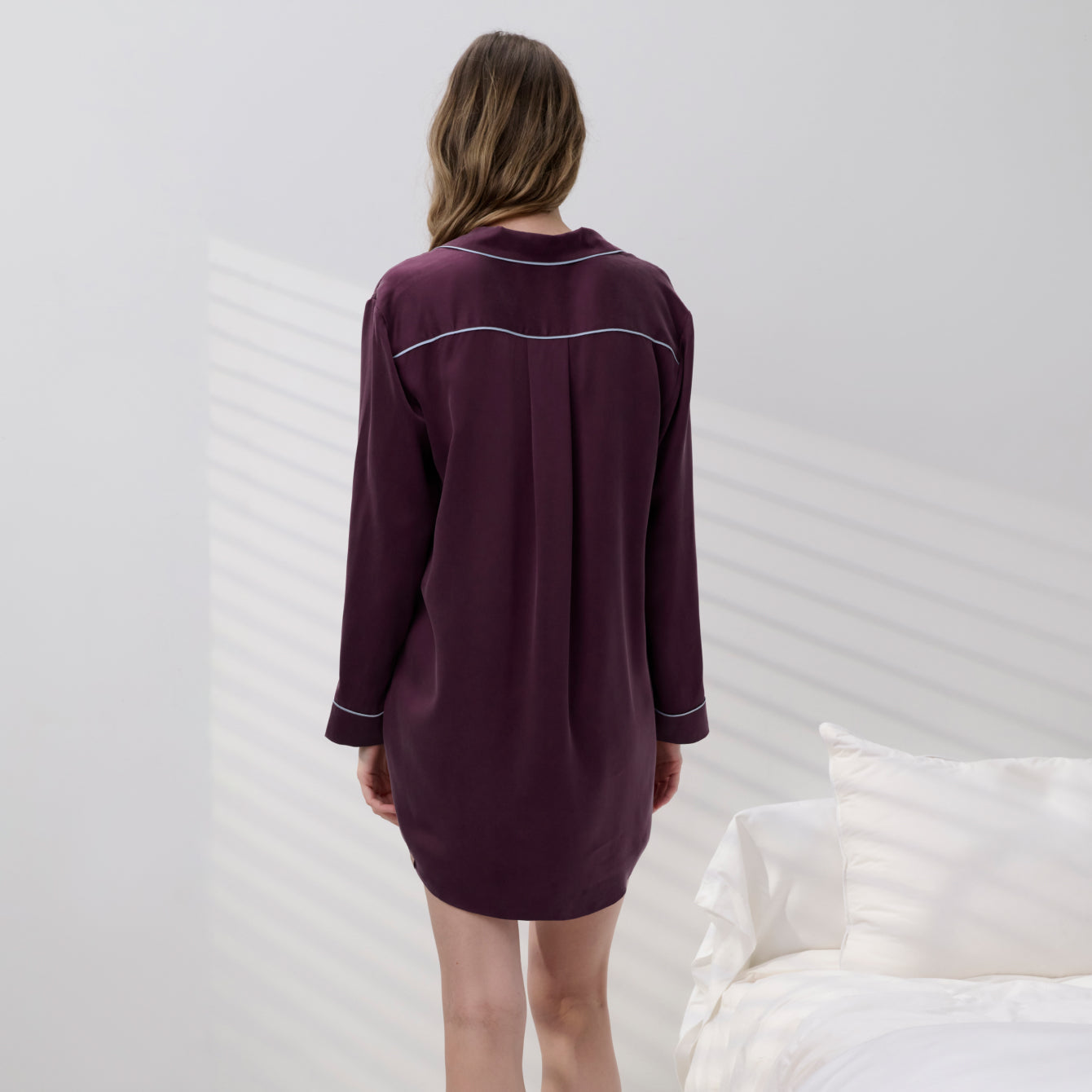 Washable Silk Sleep Shirt Dress