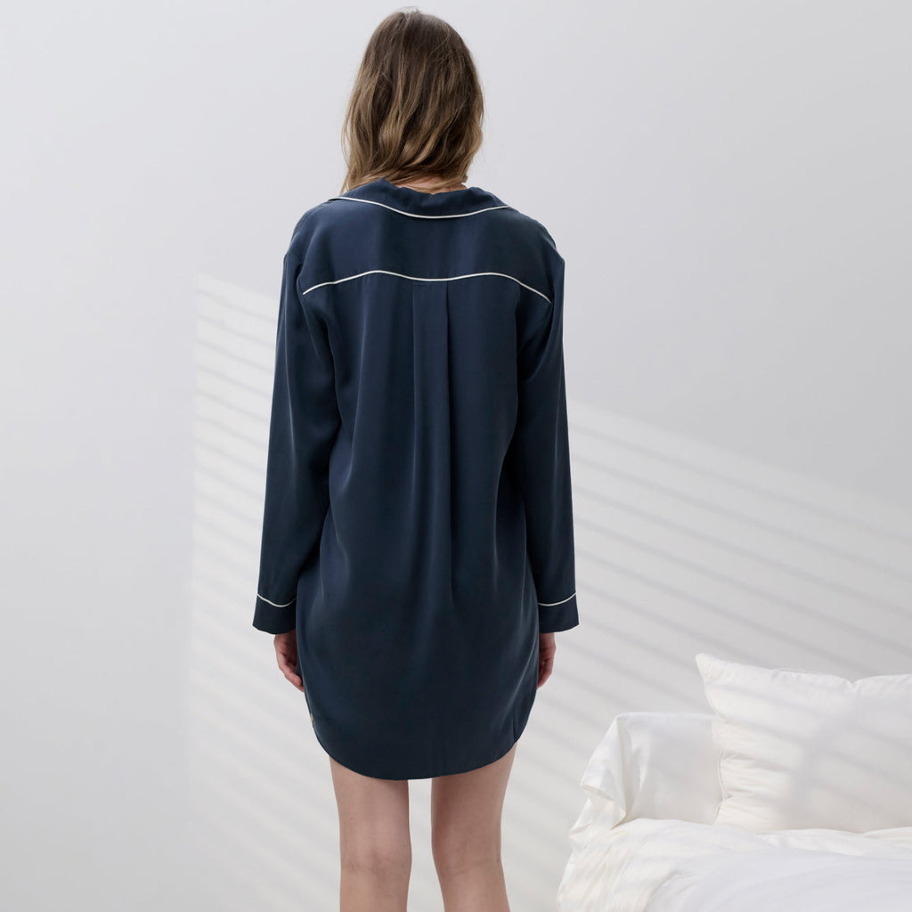 Washable Silk Sleep Shirt Dress