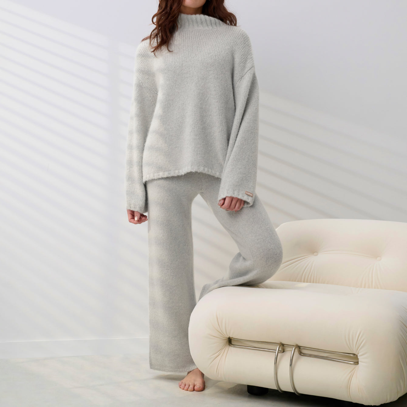Cashmere Wool Wide Leg Pant