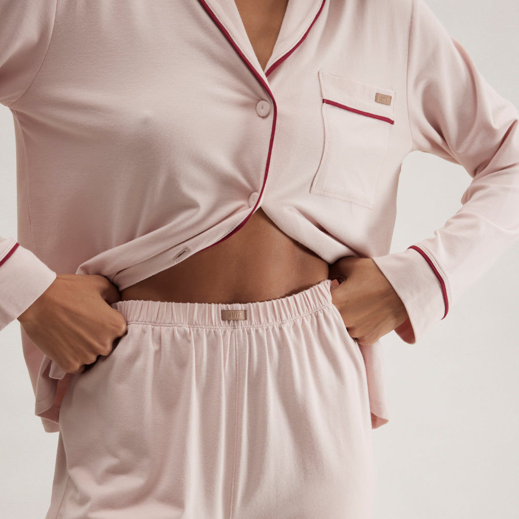 Slumberknit™ Shawl Collar Button Down Pant Set