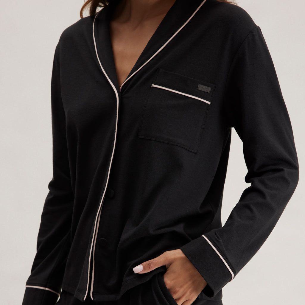 Slumberknit™ Shawl Collar Button Down Pant Set