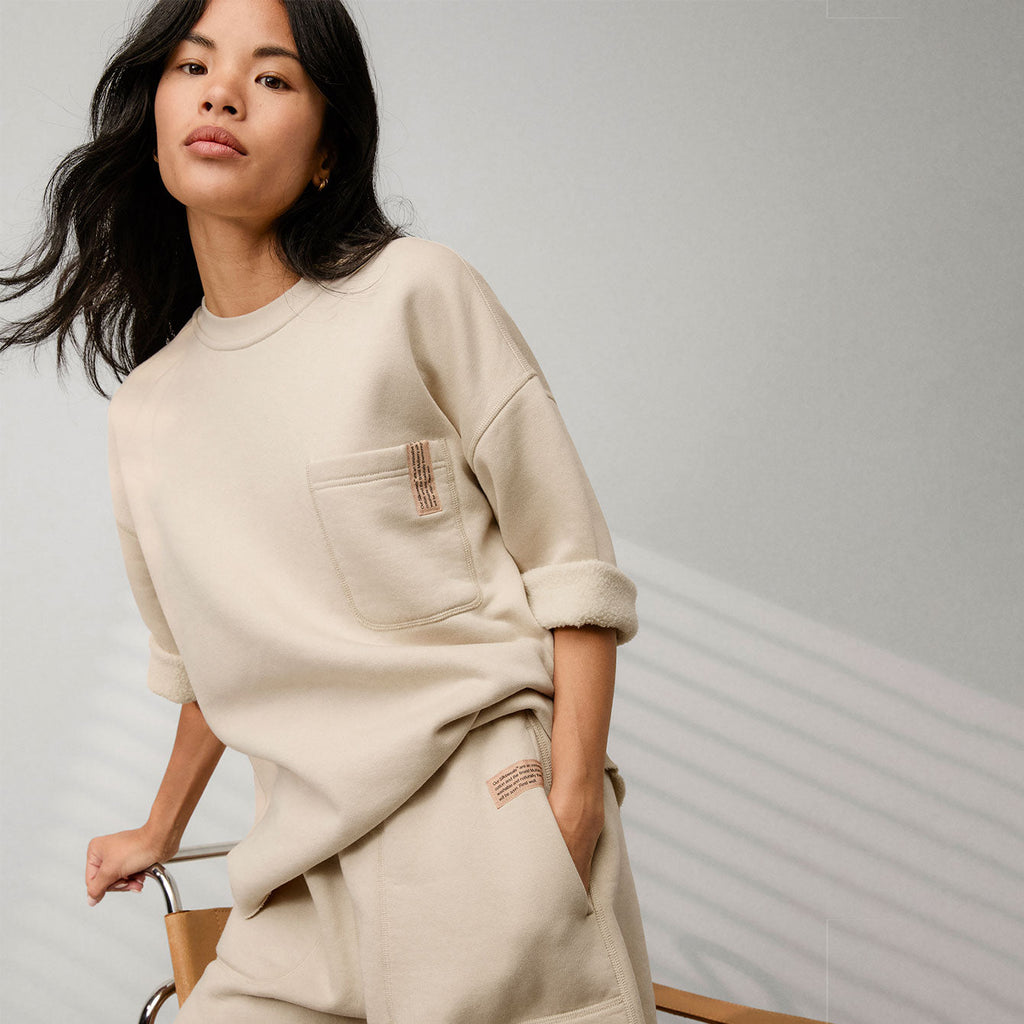 Silksweats™ Midweight Reversible Cropped Sleeve Sweatshirt