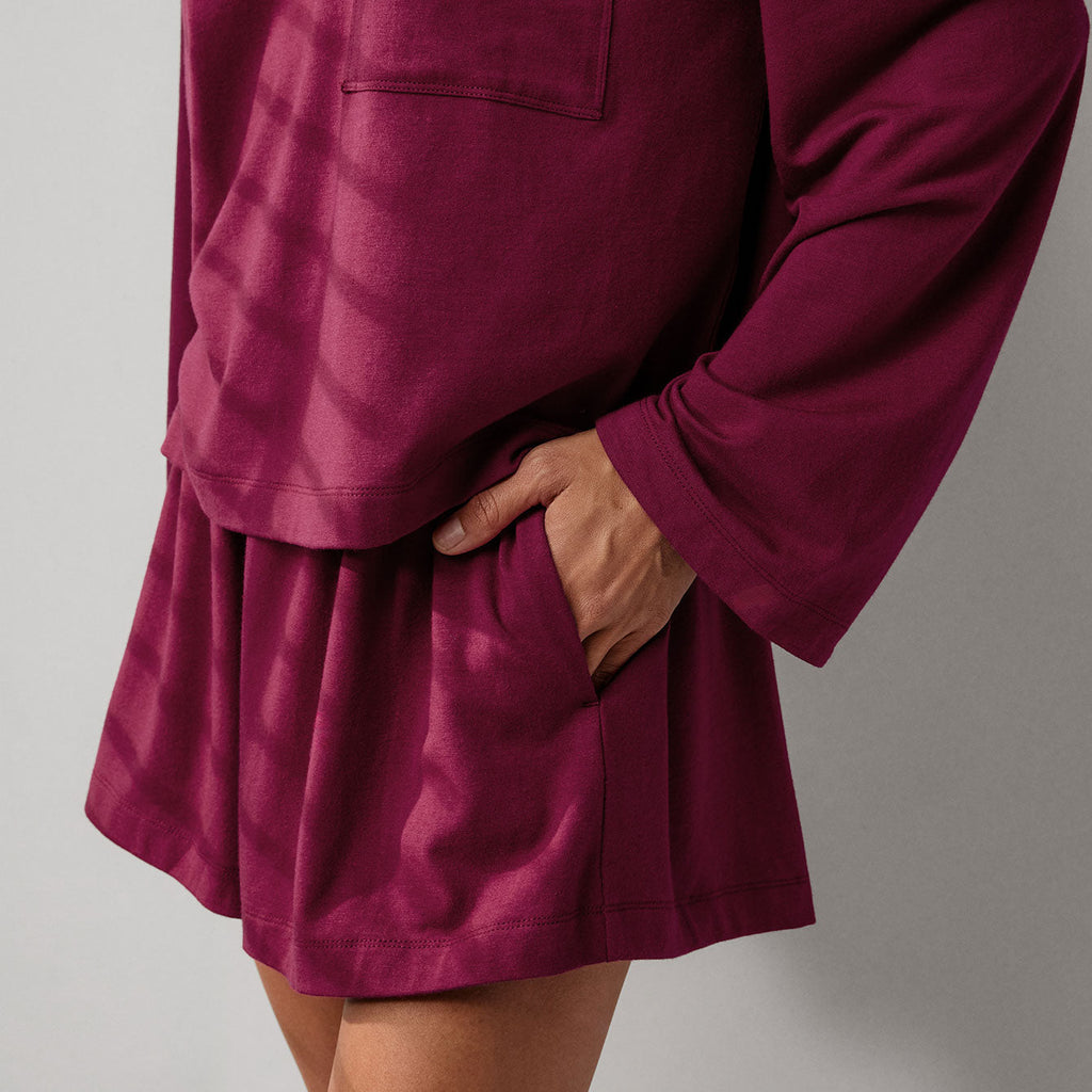 Slumberknit™ Long Sleeve Henley Short Set