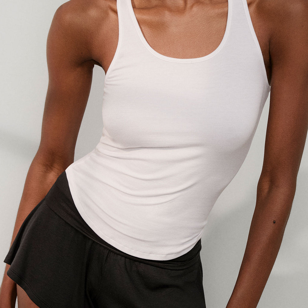 Soft Modal Rib Curved Hem Tank