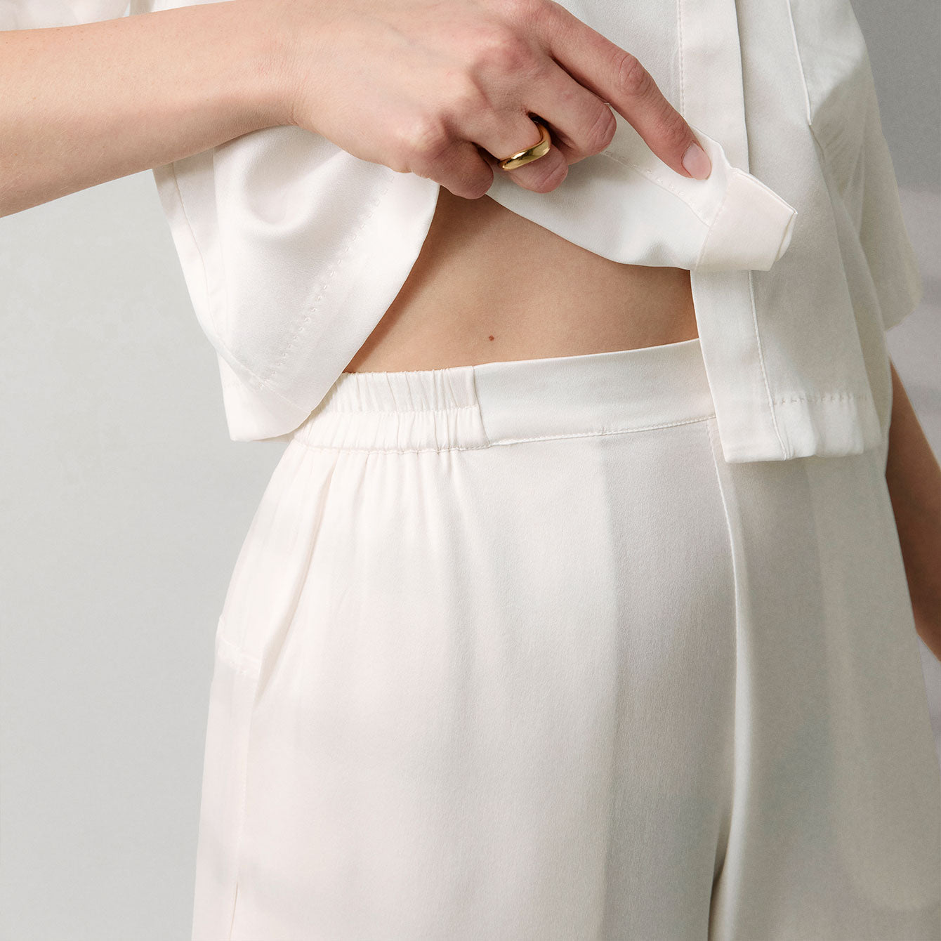Washable Silk High Rise Pant Set