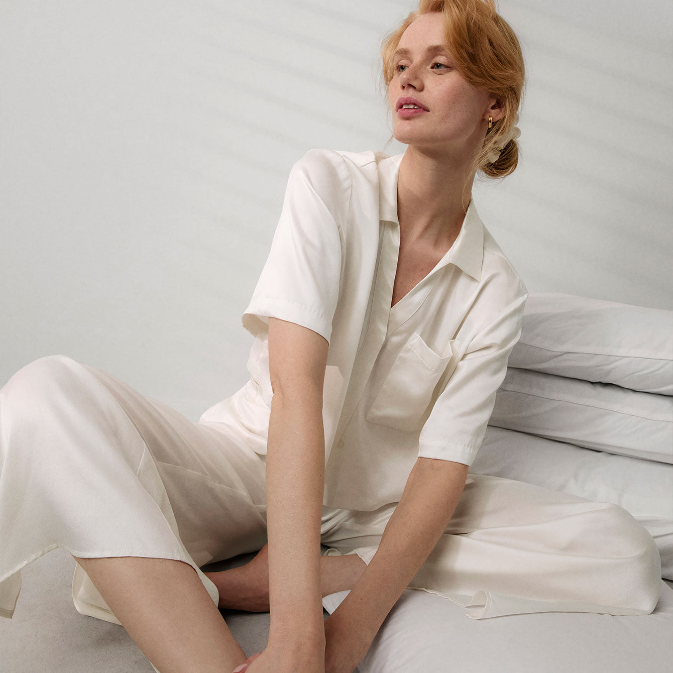 Washable Silk High Rise Pant Set