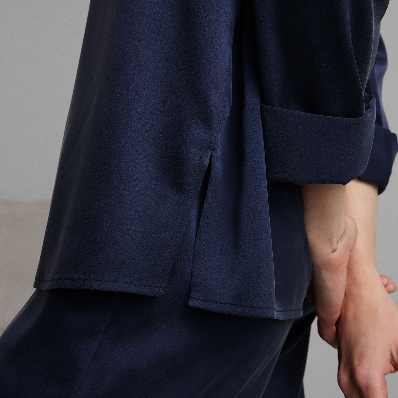 Washable Silk Long Sleeve Jogger Pant Set